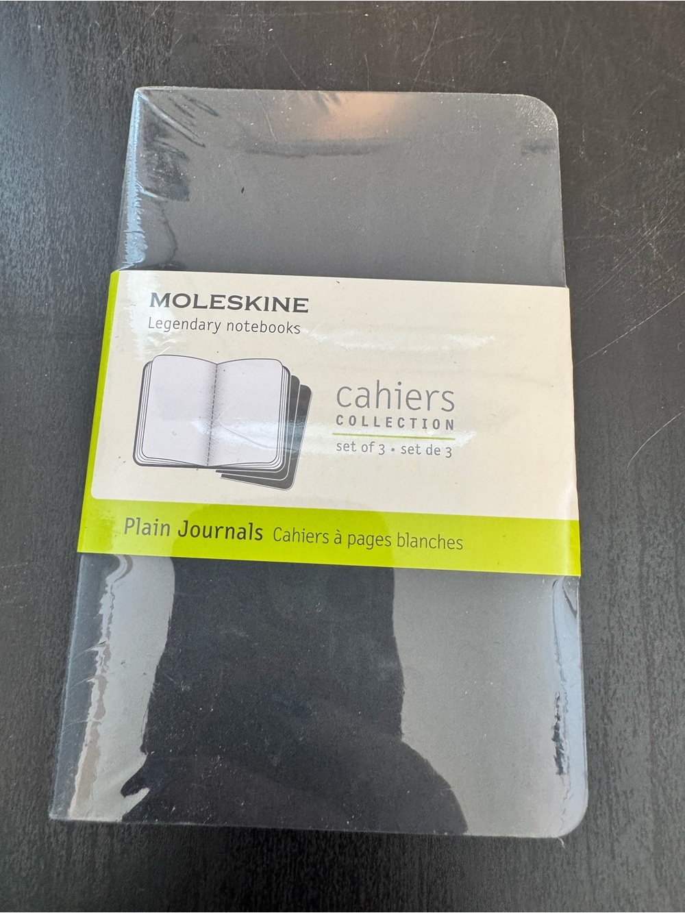 Moleskine Cahiers Collection Set Of 3 Plain Journals 3.5” x 5.5” Black Cover